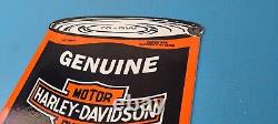 Vintage Harley Davidson Motorcycles Porcelain Motor Oil Quart Can Gas Pump Sign