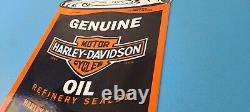 Vintage Harley Davidson Motorcycles Porcelain Motor Oil Quart Can Gas Pump Sign