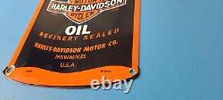Vintage Harley Davidson Motorcycles Porcelain Motor Oil Quart Can Gas Pump Sign