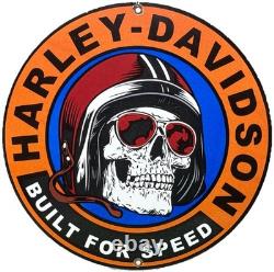 Vintage Harley Davidson Motorcycles Porcelain Sign Gas Oil Dealership Hog Bike
