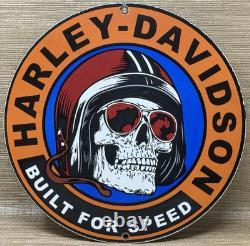 Vintage Harley Davidson Motorcycles Porcelain Sign Gas Oil Dealership Hog Bike