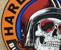 Vintage Harley Davidson Motorcycles Porcelain Sign Gas Oil Dealership Hog Bike