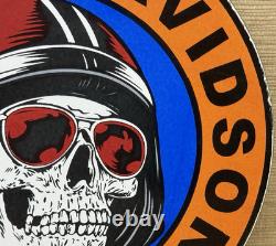 Vintage Harley Davidson Motorcycles Porcelain Sign Gas Oil Dealership Hog Bike