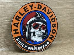 Vintage Harley Davidson Motorcycles Porcelain Sign Gas Oil Dealership Hog Bike