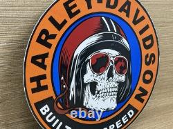 Vintage Harley Davidson Motorcycles Porcelain Sign Gas Oil Dealership Hog Bike