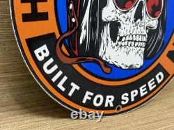 Vintage Harley Davidson Motorcycles Porcelain Sign Gas Oil Dealership Hog Bike