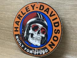 Vintage Harley Davidson Motorcycles Porcelain Sign Gas Oil Dealership Hog Bike