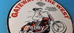 Vintage Harley Davidson Motorcycles Sign Gateway Biker Gas Pump Porcelain Sign