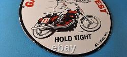 Vintage Harley Davidson Motorcycles Sign Gateway Biker Gas Pump Porcelain Sign