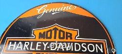 Vintage Harley Davidson Motorcycles Sign Parts Service Porcelain Gas Pump Sign