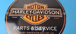Vintage Harley Davidson Motorcycles Sign Parts Service Porcelain Gas Pump Sign