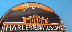 Vintage Harley Davidson Motorcycles Sign Parts Service Porcelain Gas Pump Sign