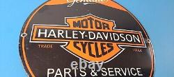 Vintage Harley Davidson Motorcycles Sign Parts Service Porcelain Gas Pump Sign