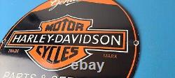 Vintage Harley Davidson Motorcycles Sign Parts Service Porcelain Gas Pump Sign