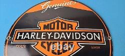 Vintage Harley Davidson Motorcycles Sign Parts Service Porcelain Gas Pump Sign