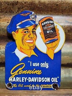 Vintage Harley Davidson Porcelain Sign Motorcycle Dealer Sales Motor Service