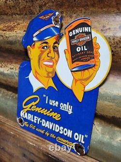 Vintage Harley Davidson Porcelain Sign Motorcycle Dealer Sales Motor Service