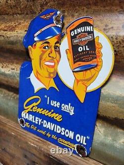 Vintage Harley Davidson Porcelain Sign Motorcycle Dealer Sales Motor Service