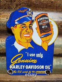 Vintage Harley Davidson Porcelain Sign Motorcycle Dealer Sales Motor Service