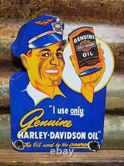 Vintage Harley Davidson Porcelain Sign Motorcycle Dealer Sales Motor Service