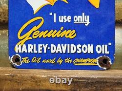 Vintage Harley Davidson Porcelain Sign Motorcycle Dealer Sales Motor Service