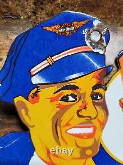 Vintage Harley Davidson Porcelain Sign Motorcycle Dealer Sales Motor Service