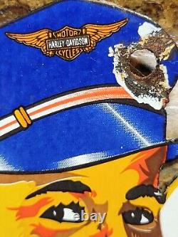 Vintage Harley Davidson Porcelain Sign Motorcycle Dealer Sales Motor Service