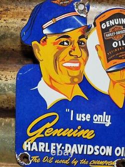Vintage Harley Davidson Porcelain Sign Motorcycle Dealer Sales Motor Service