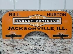 Vintage Harley Davidson Porcelain Sign Motorcycle Topper Dealer Sales Gas Oil