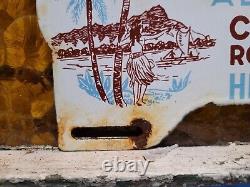 Vintage Hawaii Porcelain Sign Topper Roller Skating Rink CIVIC Honolulu Aloha