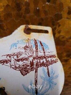Vintage Hawaii Porcelain Sign Topper Roller Skating Rink CIVIC Honolulu Aloha