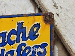 Vintage Headache Wafers Porcelain Sign Doctors Cure Remedy Hospital Medicine
