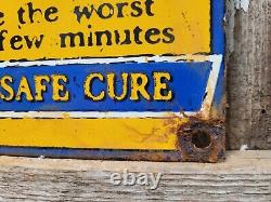 Vintage Headache Wafers Porcelain Sign Doctors Cure Remedy Hospital Medicine