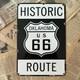 Vintage Historic Route 66 8x12 Inches Porcelain Enamel Sign