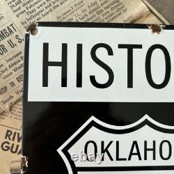 Vintage Historic Route 66 8x12 Inches Porcelain Enamel Sign