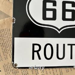 Vintage Historic Route 66 8x12 Inches Porcelain Enamel Sign