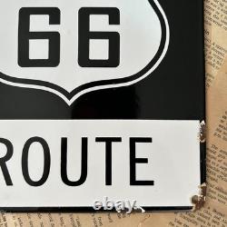 Vintage Historic Route 66 8x12 Inches Porcelain Enamel Sign