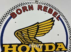 Vintage Honda Motorcycles Porcelain Sign Harley Davidson Indian