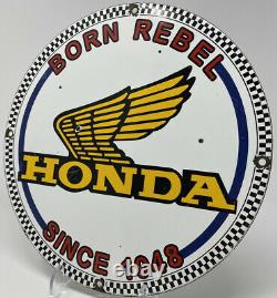 Vintage Honda Motorcycles Porcelain Sign Harley Davidson Indian