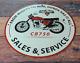 Vintage Honda Porcelain Motorcycle Cb750 Gas Oil Pump Plate Service Sales Sign