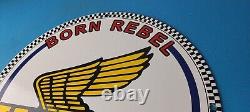 Vintage Honda Sign Motorcycle Biker Automobile Gas Pump Service Porcelain Sign