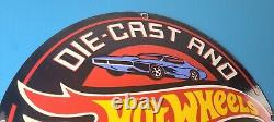 Vintage Hot Wheels Porcelain Sign American Die-Cast Cars Gas Pump Sign