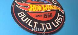 Vintage Hot Wheels Porcelain Sign American Die-Cast Cars Gas Pump Sign