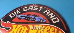Vintage Hot Wheels Porcelain Sign American Die-Cast Cars Gas Pump Sign