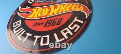 Vintage Hot Wheels Porcelain Sign American Die-Cast Cars Gas Pump Sign