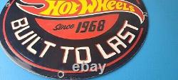 Vintage Hot Wheels Porcelain Sign American Die-Cast Cars Gas Pump Sign