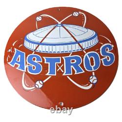 Vintage Houston Astros Sign MLB Baseball Stadium Texas Porcelain Gas Sign