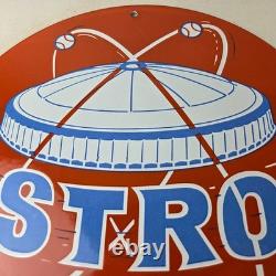 Vintage Houston Astros Sign MLB Baseball Stadium Texas Porcelain Gas Sign