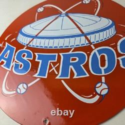 Vintage Houston Astros Sign MLB Baseball Stadium Texas Porcelain Gas Sign