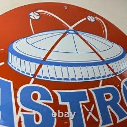Vintage Houston Astros Sign MLB Baseball Stadium Texas Porcelain Gas Sign
